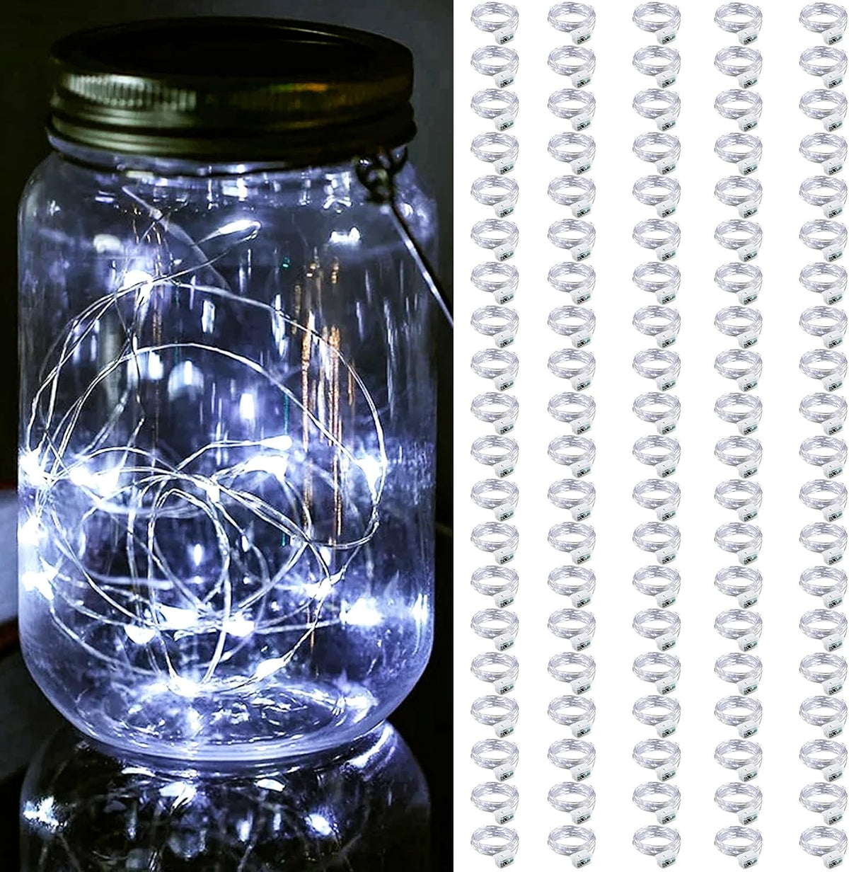 ZGWJ 24 Pack Multicolor Fairy Lights, Mini String Lights | Battery Operated 7 FT 20 LED Waterproof 3 Modes for DIY, Parties, Wedding, Halloween, Christmas Decoration