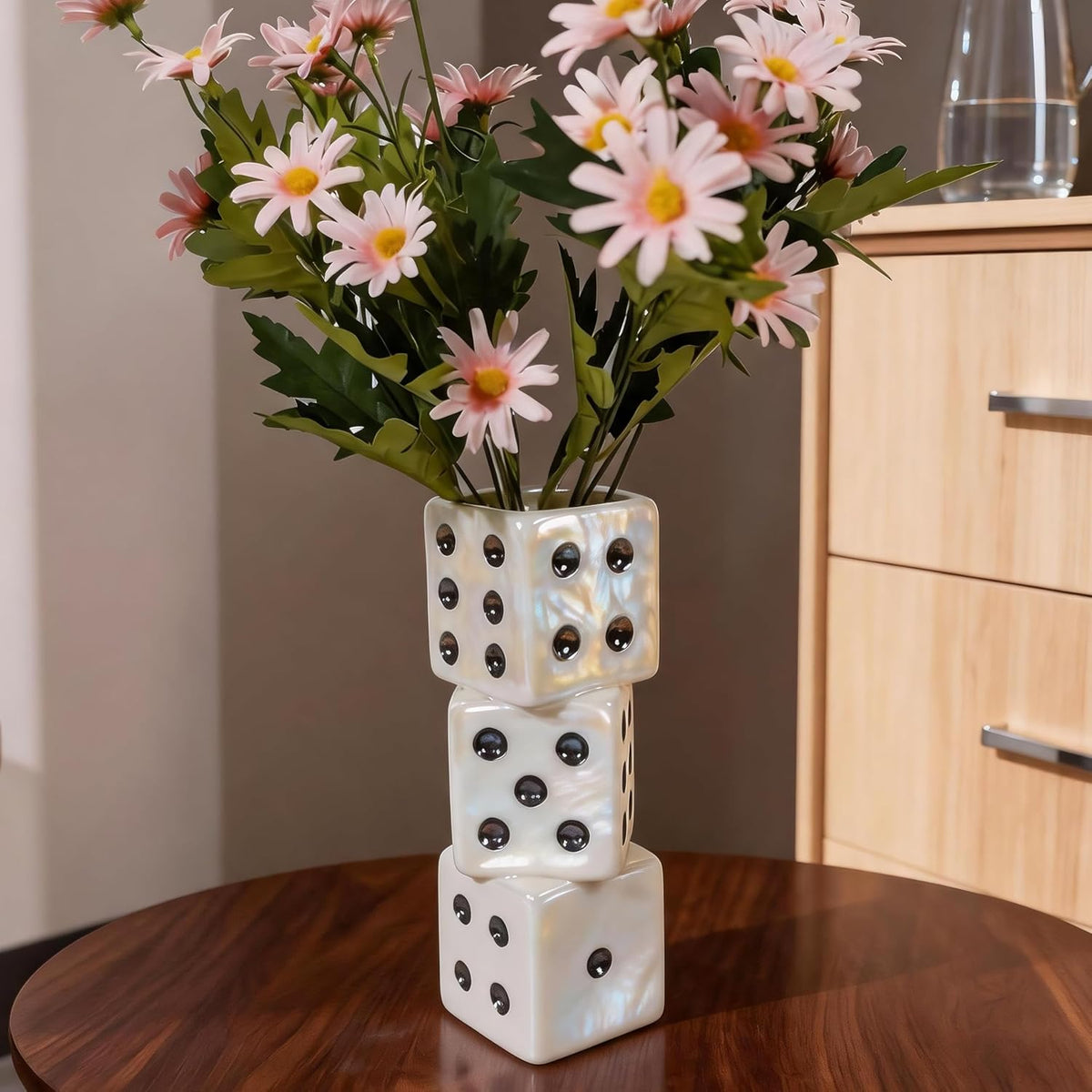 Handcrafted Ceramic Duck Vase, White Modern Flower Vase with Duck Design | Round Aesthetic Table Decor,Trendy Art Centerpiece,Small Funny Vase for Bathroom & Coffee Table,Unique Goose Home Decor Gift