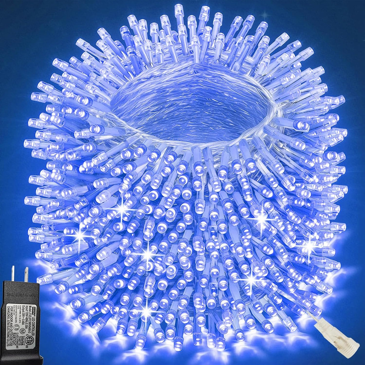 Pooqla 500 LED Warm White String Lights Indoor Outdoor, 164 ft Christmas Lights Plug in with Timer, Connectable 8 Modes Waterproof Clear Wire Twinkle Fairy Lights for Bedroom Party Classroom Decor