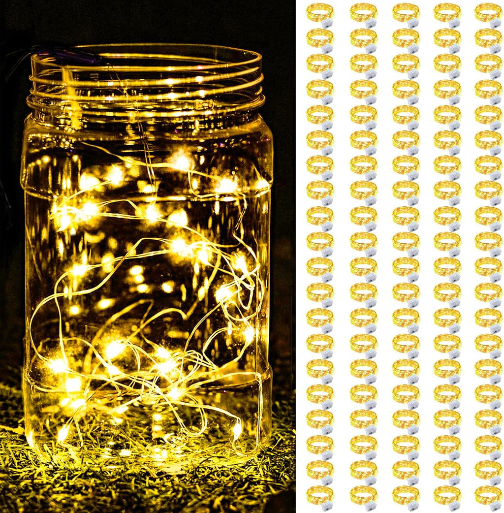 ZGWJ 24 Pack Multicolor Fairy Lights, Mini String Lights | Battery Operated 7 FT 20 LED Waterproof 3 Modes for DIY, Parties, Wedding, Halloween, Christmas Decoration