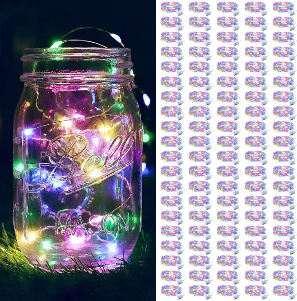 ZGWJ 24 Pack Multicolor Fairy Lights, Mini String Lights | Battery Operated 7 FT 20 LED Waterproof 3 Modes for DIY, Parties, Wedding, Halloween, Christmas Decoration
