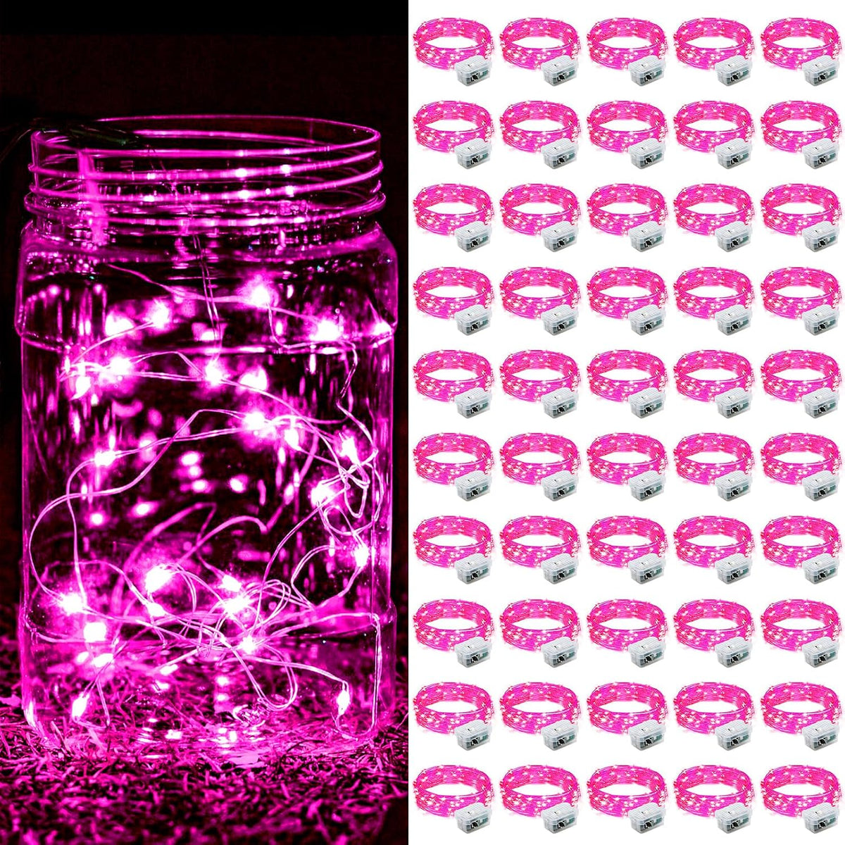 ZGWJ 24 Pack Multicolor Fairy Lights, Mini String Lights | Battery Operated 7 FT 20 LED Waterproof 3 Modes for DIY, Parties, Wedding, Halloween, Christmas Decoration