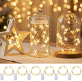 ZELUXDOT 12Pack 6.6ft 20LEDs Star Fairy Lights Battery Operated,Silver Wire | 0.55'' Mini Star String Lights,Waterproof Twinkle Starry Light for DIY Gift Bottle Table Christmas Ramadan Wedding,Cool White