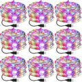 Macarrie 18 Pcs USB Fairy Lights 16 ft 50 LED String, Warm White, Black USB | Silver Wire for Christmas Halloween Bedroom Party Wedding Garden, Xmas Indoor Outdoor Decor, USB Plug and Play Power