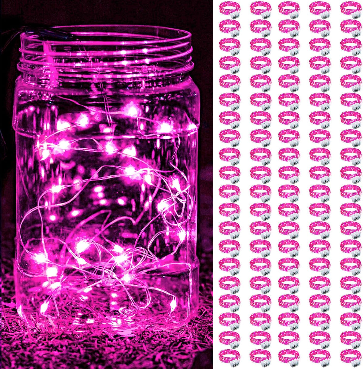 ZGWJ 24 Pack Multicolor Fairy Lights, Mini String Lights | Battery Operated 7 FT 20 LED Waterproof 3 Modes for DIY, Parties, Wedding, Halloween, Christmas Decoration