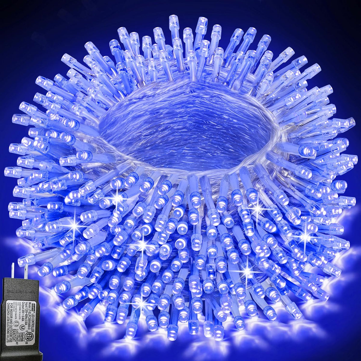 Pooqla 500 LED Warm White String Lights Indoor Outdoor, 164 ft Christmas Lights Plug in with Timer, Connectable 8 Modes Waterproof Clear Wire Twinkle Fairy Lights for Bedroom Party Classroom Decor