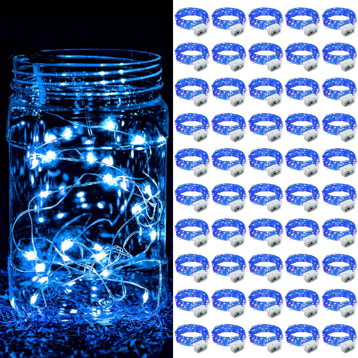 ZGWJ 24 Pack Multicolor Fairy Lights, Mini String Lights | Battery Operated 7 FT 20 LED Waterproof 3 Modes for DIY, Parties, Wedding, Halloween, Christmas Decoration