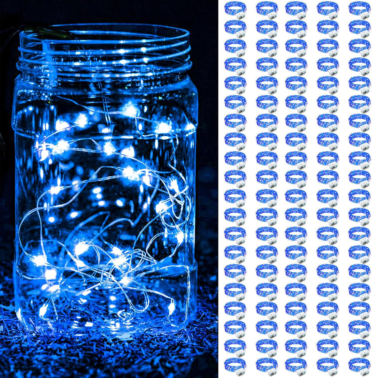 ZGWJ 24 Pack Multicolor Fairy Lights, Mini String Lights | Battery Operated 7 FT 20 LED Waterproof 3 Modes for DIY, Parties, Wedding, Halloween, Christmas Decoration
